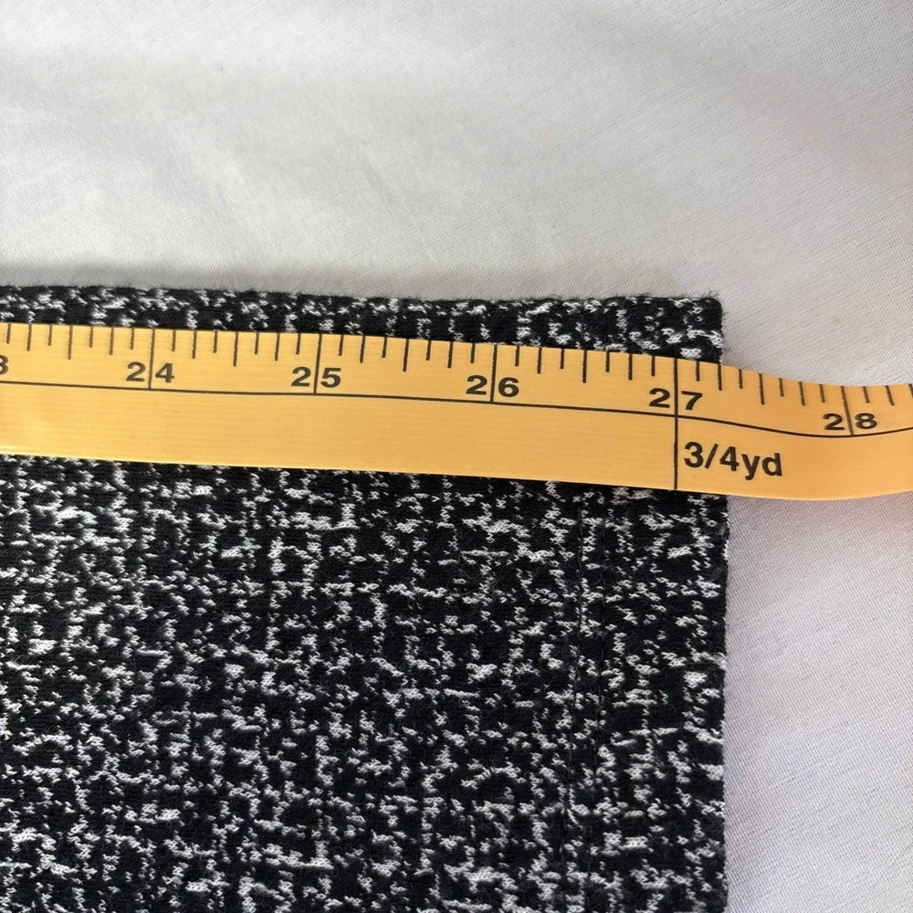 Alyx Twill Shift Dress Womens 14 Black White Plaid 3/4 Sleeve Knee Length